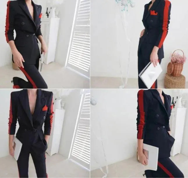Elegant Women's Pant Suit - Amani Double Breasted Pantsuit for Business, Office & Formal Events | Professional Workwear & Career Outfits