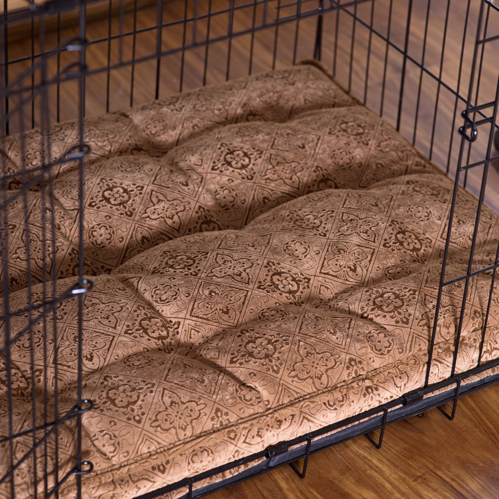 Premium Orthopedic Dog Bed for Medium Dogs - Bowser's Luxury Crate Mattress with Chocolate Bones Design - Perfect for Crates, Kennels & Home Use