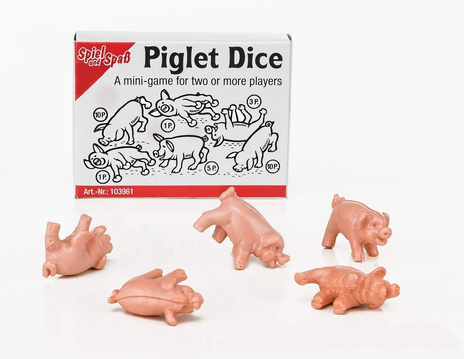 MUBA Piglet Dice Game - Fun Family & Party Board Game for Kids & Adults - Roll & Throw Pigs in This Simple Mini Game - Perfect for Family Game Nights, Birthday Parties & Travel Entertainment