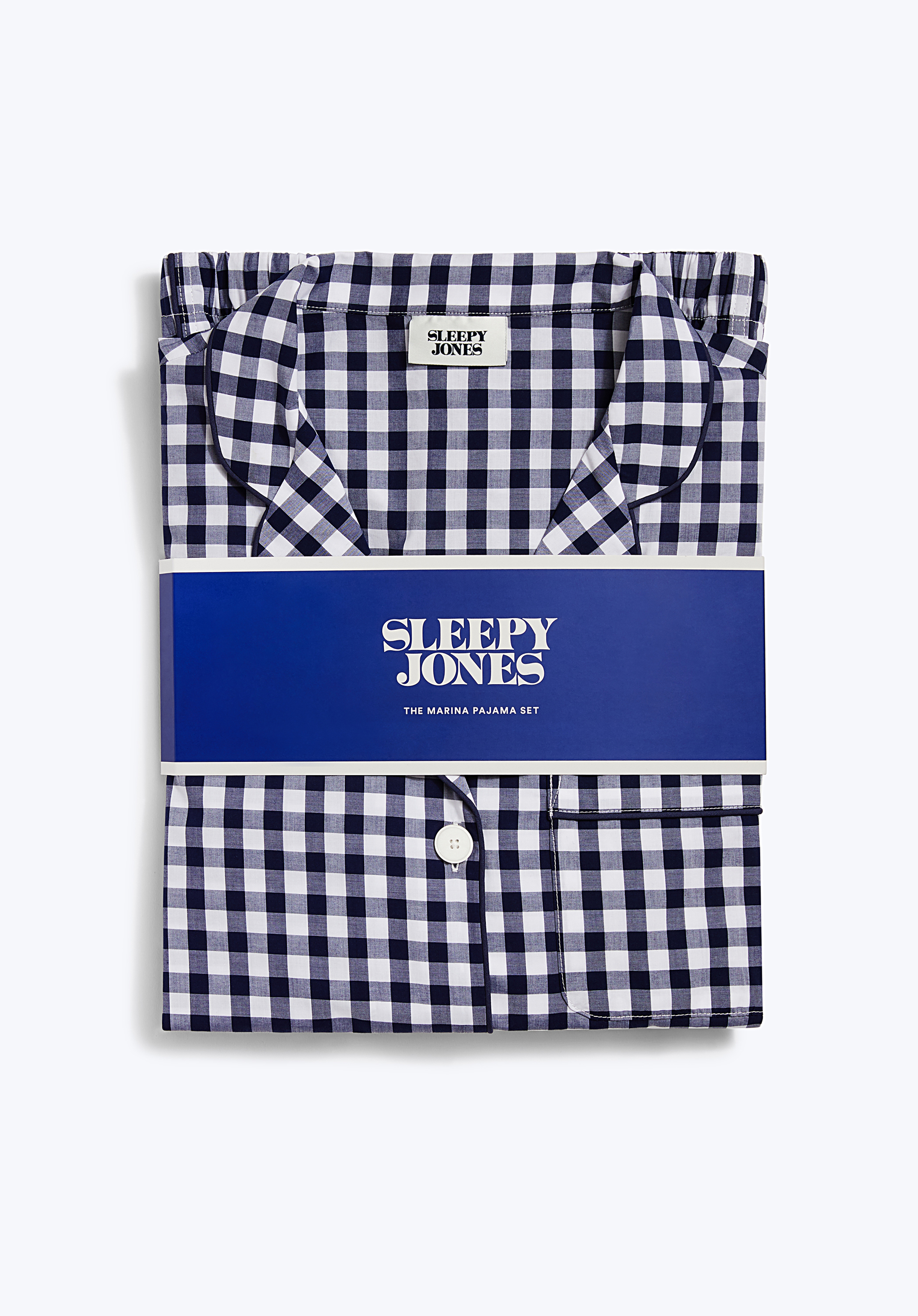 Marina Pajama Set - Large Navy Gingham Sleepwear for Women | Soft & Comfortable Pajamas for Relaxing at Home or Sleepovers