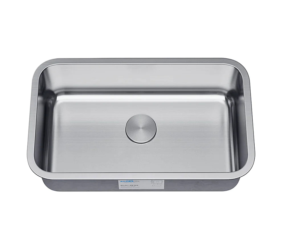 Allora USA KSN 3018 30x18x9 Undermount Single Bowl Stainless Steel Kitchen Sink - Perfect for Modern Kitchens & Food Prep Areas