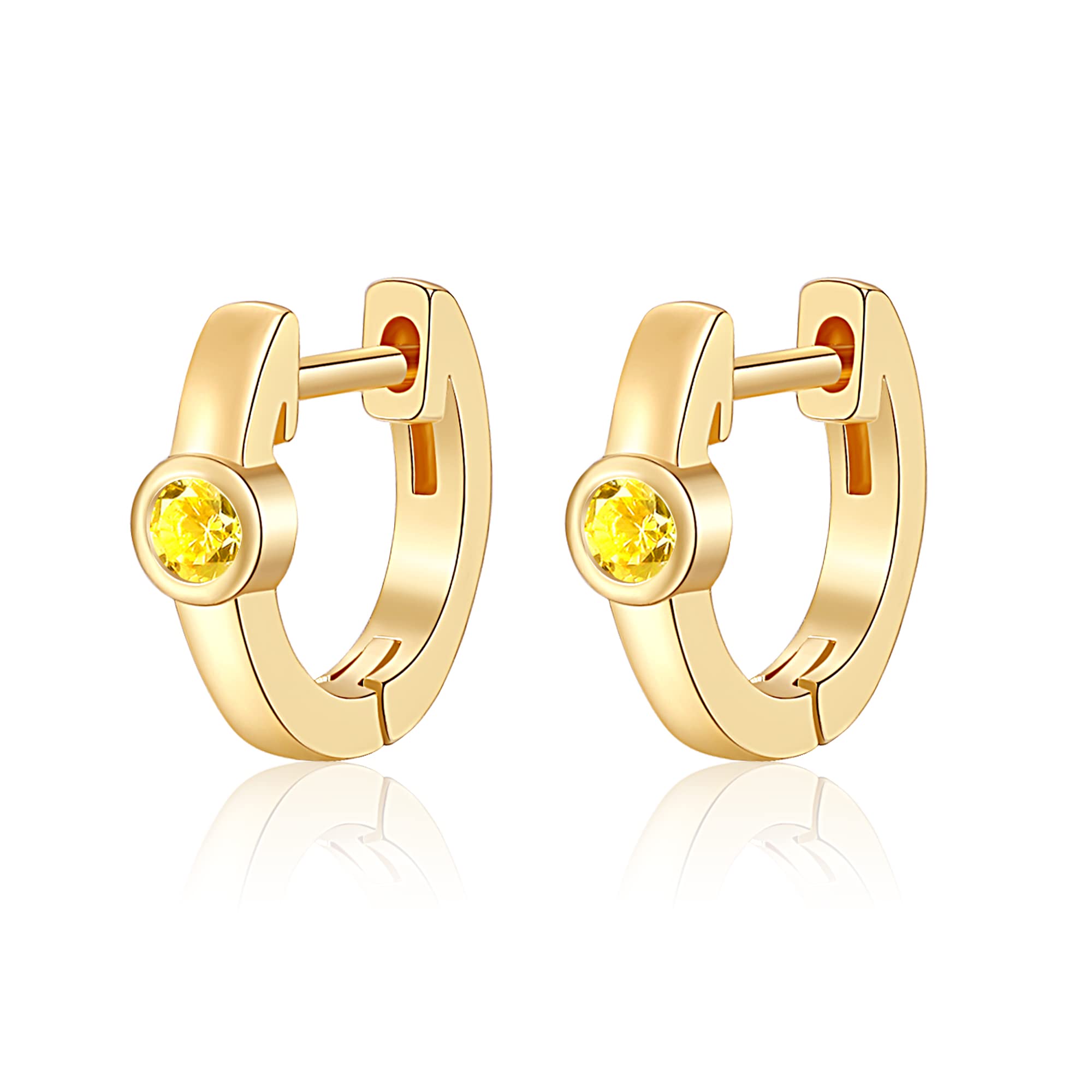 Supneer 14K Gold Plated Huggie Hoop Earrings for Women & Girls - Hypoallergenic Cubic Zirconia Small Gold Hoops - Perfect Gift for Birthday, Anniversary & Everyday Wear