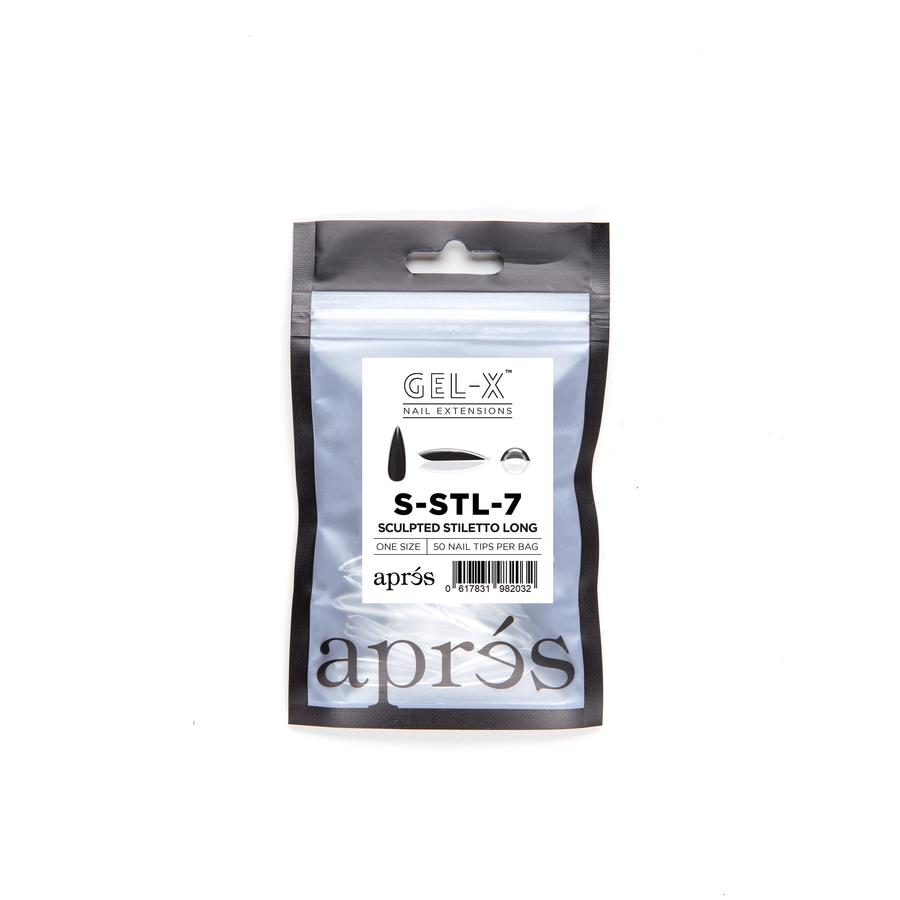Apres Gel X Sculpted Stiletto Long Refill Tips - Size #00 & #9 - Professional Nail Extension Kit for Salon & Home Manicure - Perfect for Special Occasions & Everyday Wear