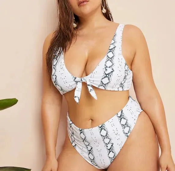 Sexy Snake Print High Waist Bikini Set - Women's Two Piece Swimwear for Beach & Pool Party | Summer Vacation Essentials