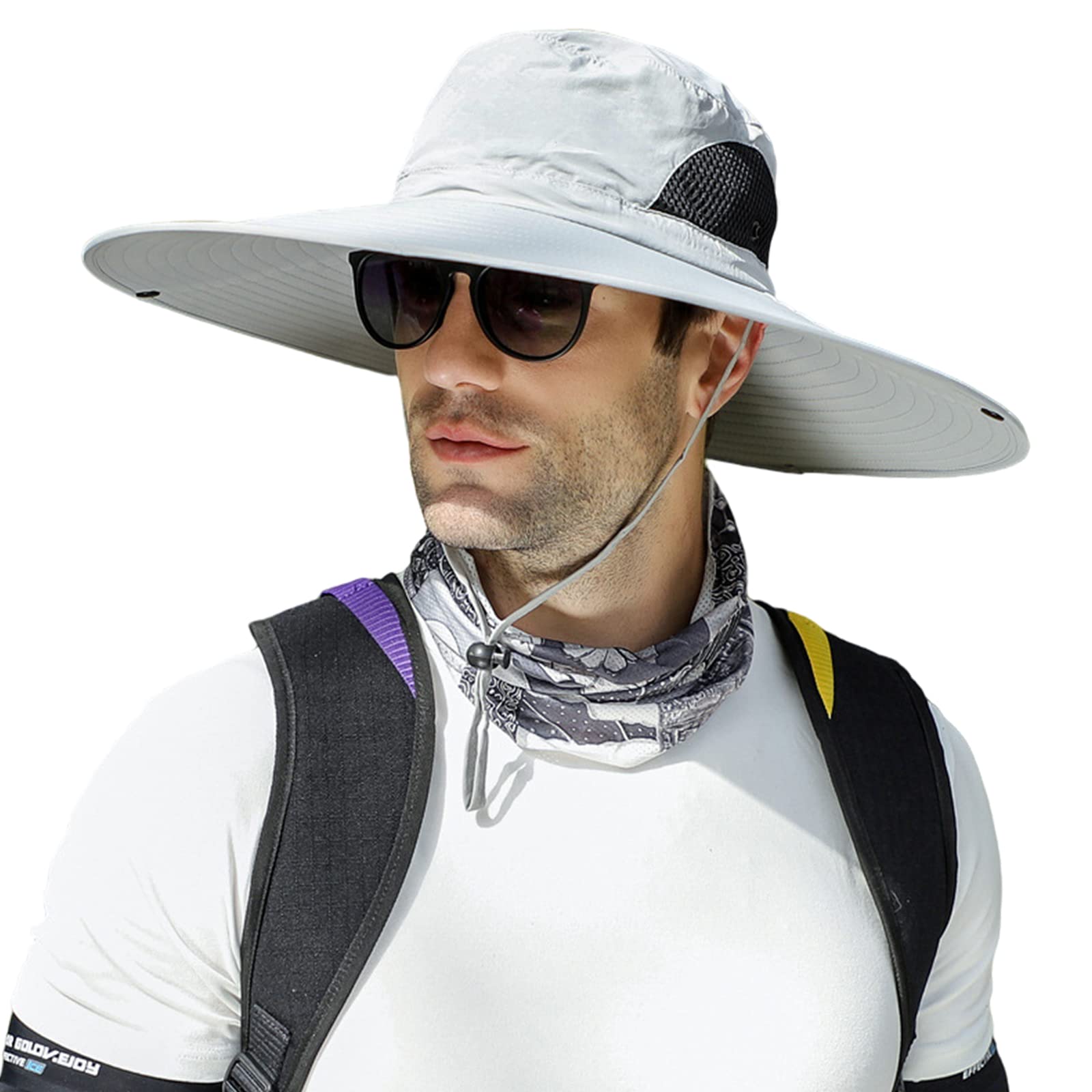 Wide Brim Sun Hat for Men & Women - UPF 50+ Fishing Bucket Hat, Safari & Cowboy Style Summer Outdoor Hat - Perfect for Beach, Gardening, Hiking and Travel