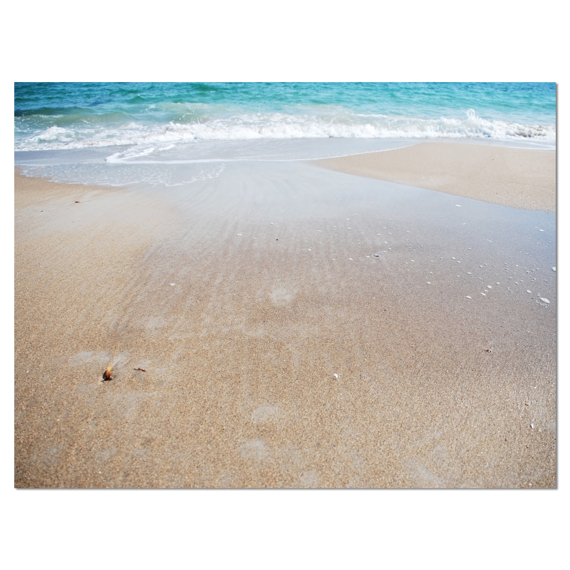 Modern Beach Canvas Art Print - Crystal Clear Sea Waves on Shore - Perfect for Coastal Home Decor, Living Room & Office Wall Art