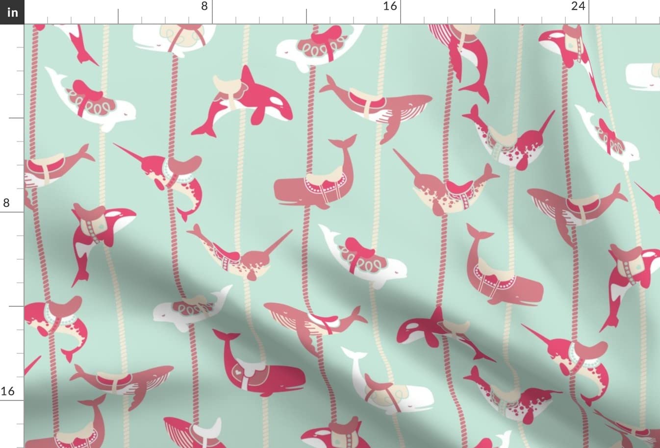 Whale & Narwhal Printed Minky Fabric Fat Quarter - Soft Plush Material for Sewing Baby Blankets, Quilt Backing & DIY Plush Toys | Nursery Decor, Kids Room Projects