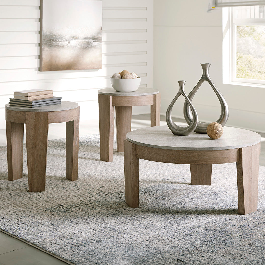 Guystone Table Trio Set - 3-Piece Modern Stone Coffee Table Decor for Living Room, Home & Office - Perfect for Centerpieces, Books, Plants & Display Items