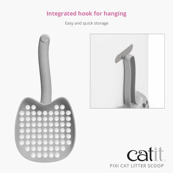 Premium Catit PIXI Cat Litter Scoop - Durable Stainless Steel Waste Scooper for Cats - Perfect for Litter Box Cleaning & Odor Control (Ideal for Multi-Cat Households & Small Spaces)