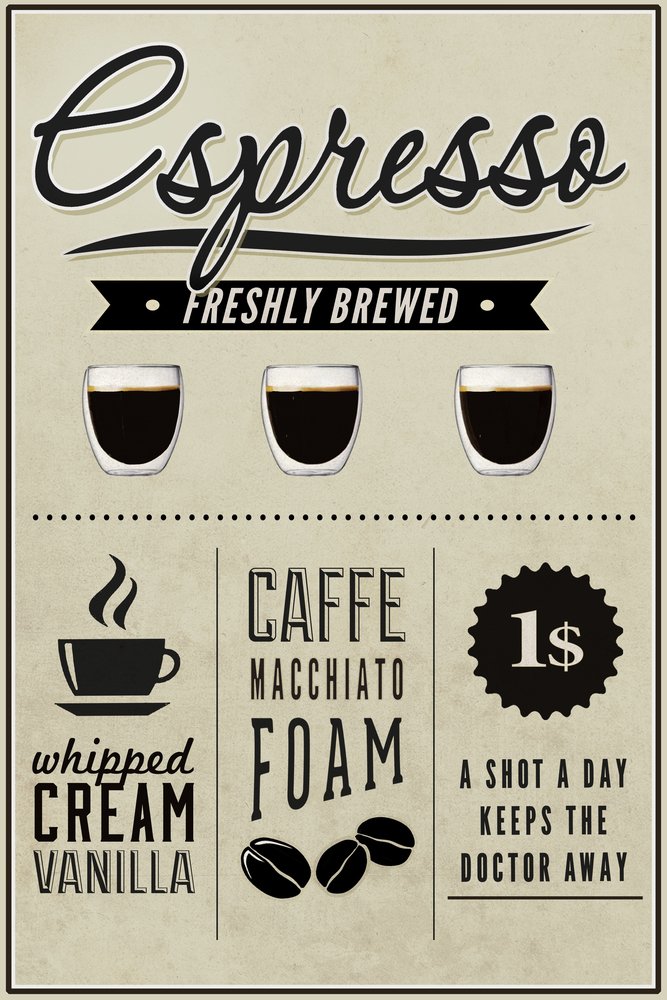 Lantern Press Espresso Freshly Brewed Cream Art Print - 9x12 Wall Decor Travel Poster for Coffee Lovers, Kitchen & Office Decor