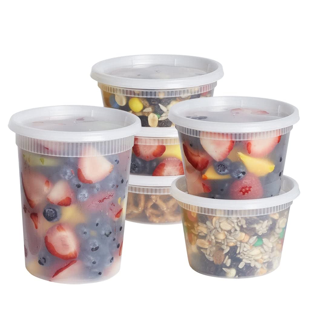 Bulk 8 Oz, 16 Oz & 32 Oz Deli Containers With Lids - 96 Pack (8/16/32oz) | Food Storage Containers for Meal Prep, Restaurant & Takeout | BPA-Free Plastic Containers for Delis, Catering & Leftovers