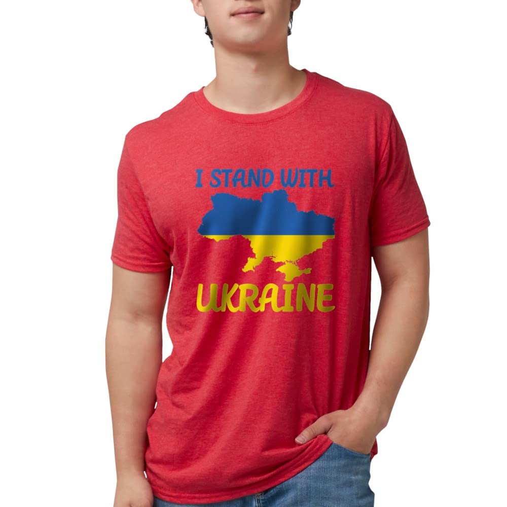 I Stand with Ukraine Map T-Shirt - Tri-Blend Comfort Tee for Men & Women - Show Support for Ukraine in Style