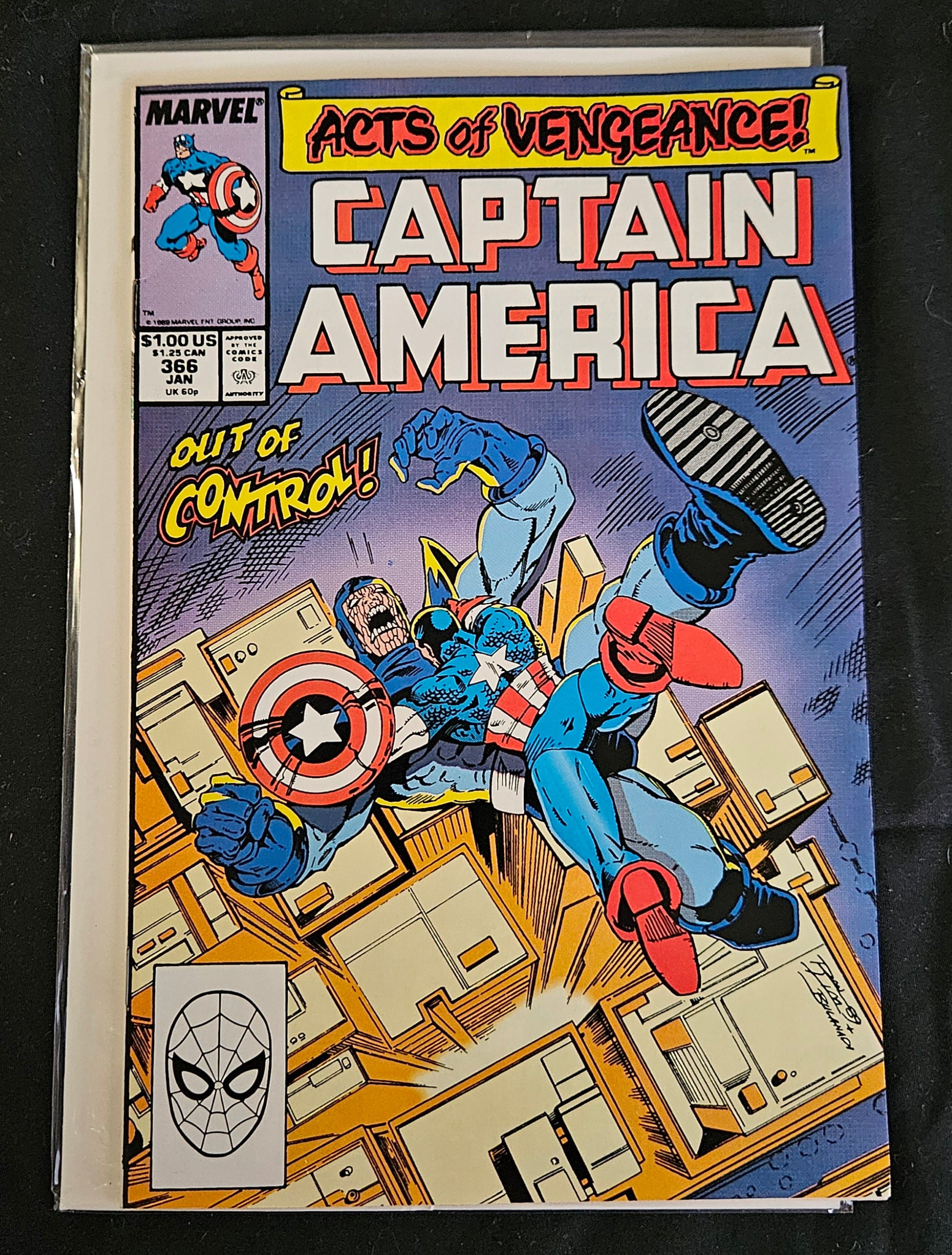 Marvel Comics Captain America #366 (Jan 1990) - Acts of Vengeance - Near Mint Condition - Collectible Comic Book for Marvel Fans & Superhero Collectors