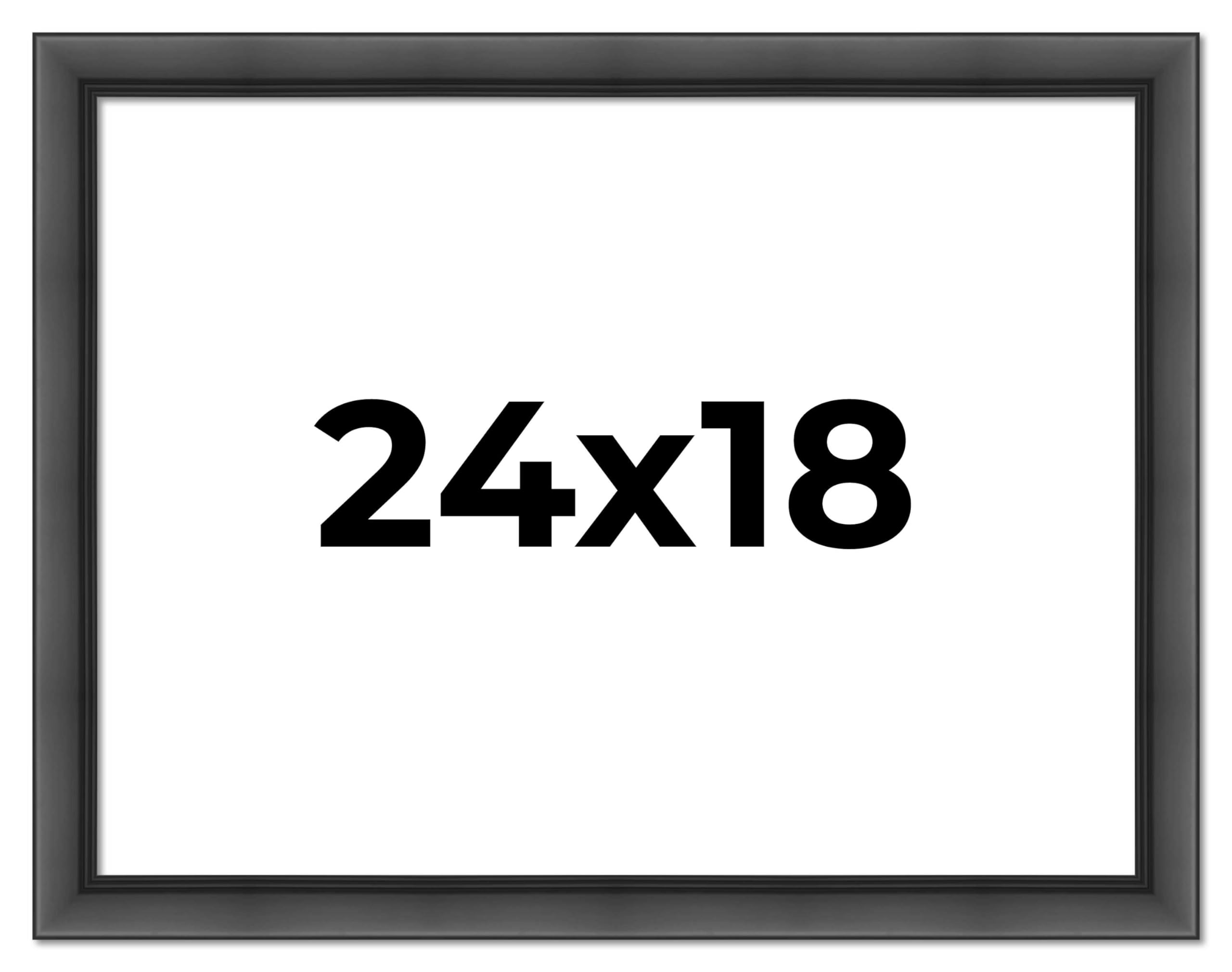 24x18 Black Contemporary Wood Picture Frame - UV Resistant Acrylic Front, Acid-Free Foam Backing, Wall Hanging Hardware Included - Perfect for Home Decor, Office Art Display & Photo Gallery Wall