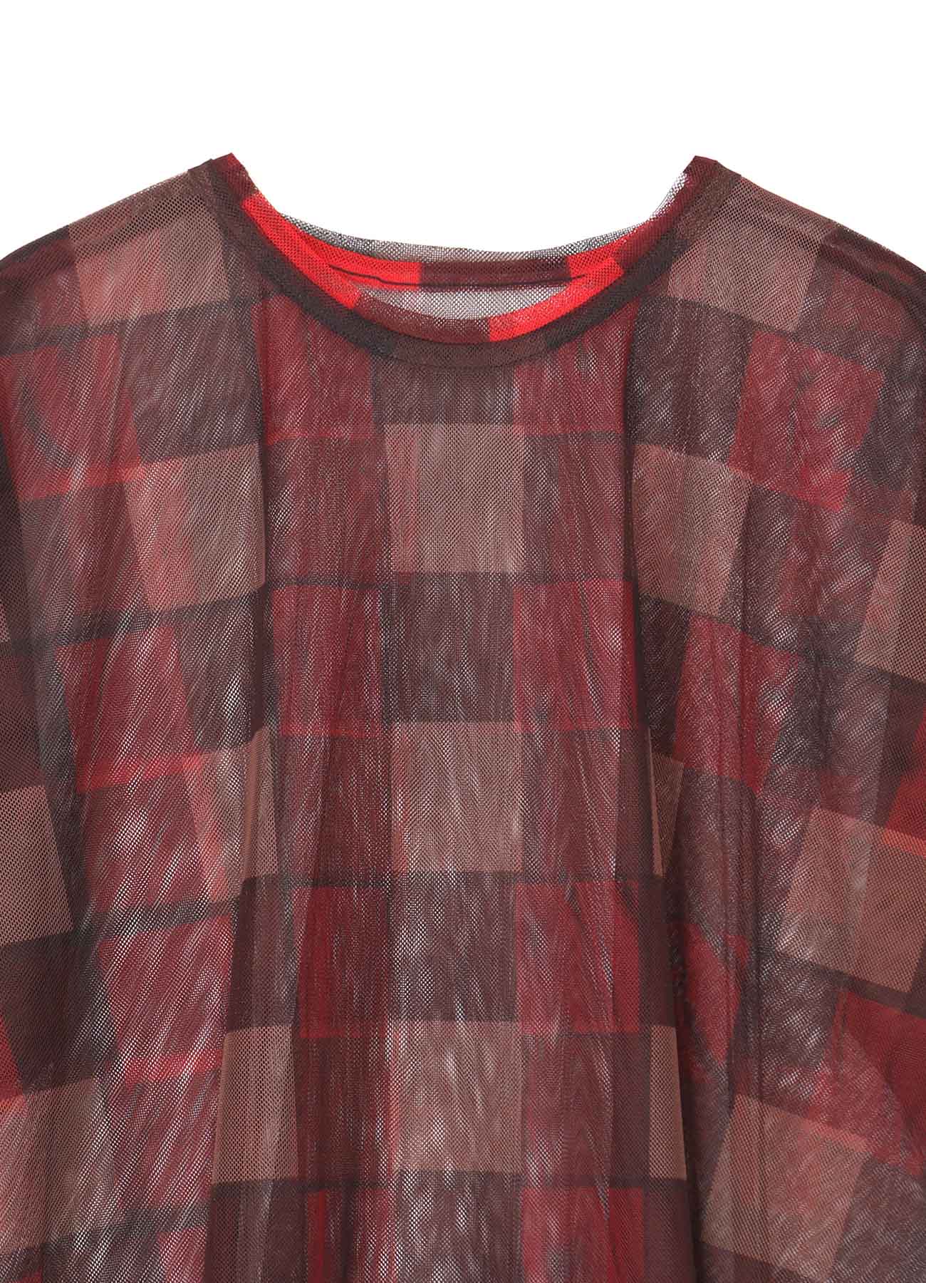 Double Layer Plaid Print Tulle Oversized T-Shirt - Stylish & Comfortable for Casual Wear, Layering, and Everyday Outfits