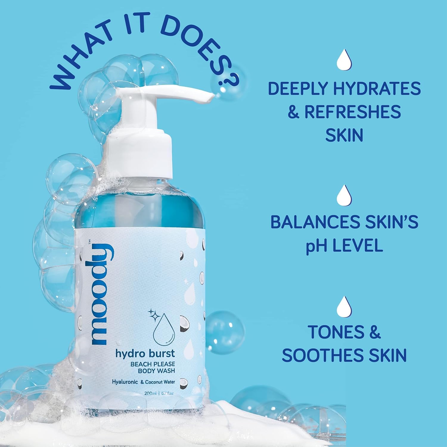 Hydro Burst Hyaluronic Acid Body Wash - Deep Cleansing & Intense Hydration for Softer, Smoother Skin | 200ml Moisturizing Shower Gel for Dry, Sensitive Skin | Perfect for Daily Shower & Spa Relaxation
