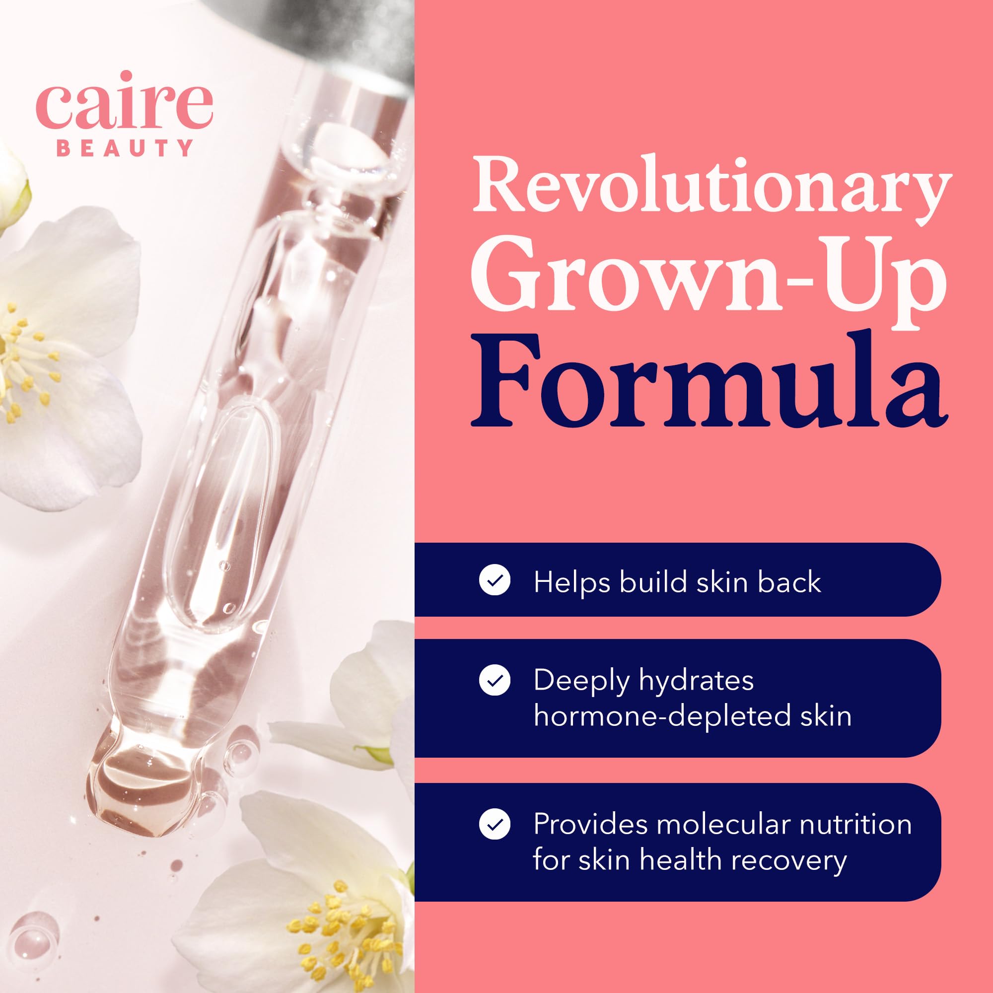 Caire 'Own Your Age' Bioavailable Hyaluronic Acid Collagen Peptide Serum & Pro-Aging Moisturizer Bundle | Anti-Wrinkle Treatment for Face, Eyes & Neck | 30ml + 15ml | Hydrating Skincare Set for Mature Skin | Perfect for Night Routine & Daily Anti-Aging Care