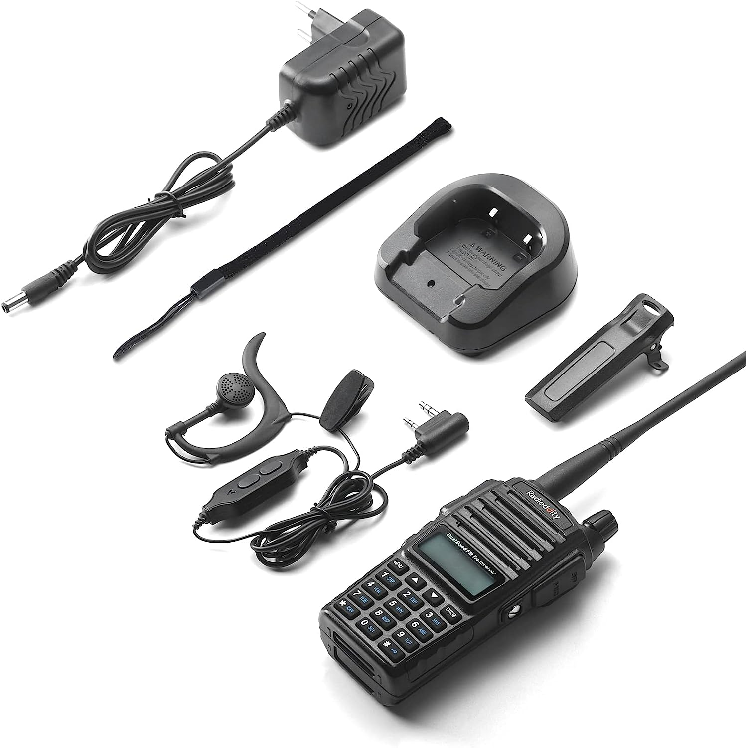Radioddity GT-82 Dual Band Two-Way Radio - 5W High Power, 2000mAh Long Battery Life, EU Frequency Programmable - Perfect for Outdoor Adventures, Construction Sites & Emergency Communication