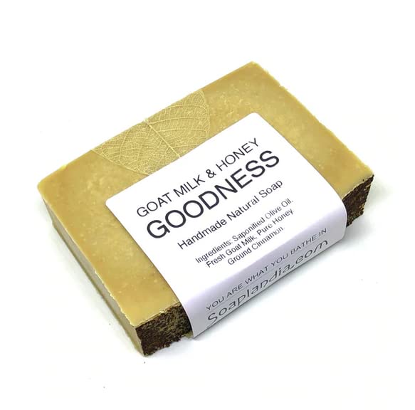 Natural Goat Milk & Olive Oil Bar Soap - Unscented & Honey Infused | Moisturizing Hand & Body Soap for Sensitive Skin | Perfect for Dry Skin Care & Daily Bathing