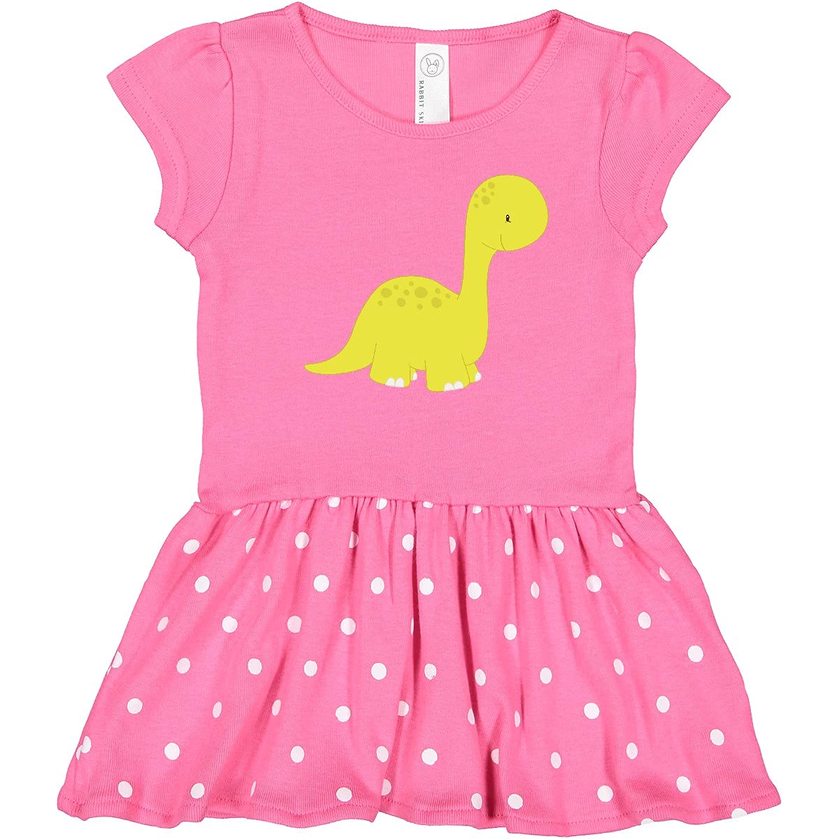 Inktastic Adorable Dinosaur Print Toddler Dress - Cute Baby Dino & Brontosaurus Design for Girls & Boys | Perfect for Playdates, Birthday Parties & Everyday Wear