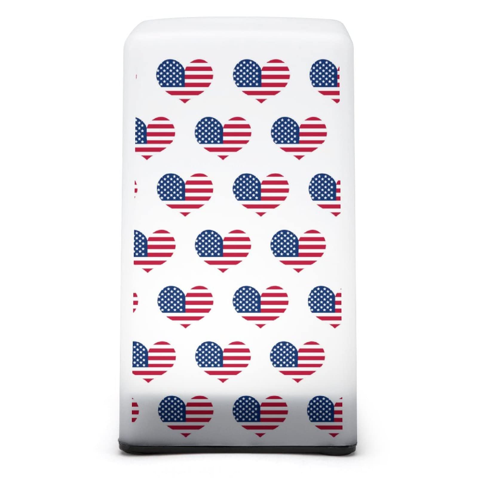 FeHuew Patriotic American Flag Small Table Lamp - Dimmable Battery Operated Night Light, Cordless Portable Desk Lamp for Home, Office, Bedroom - Perfect for Night Reading, Study & Decorative Lighting