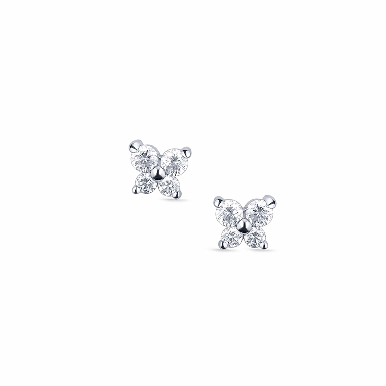 14K White Gold Butterfly Diamond Stud Earrings for Women - Elegant & Hypoallergenic Jewelry Gift for Birthday, Anniversary & Special Occasions