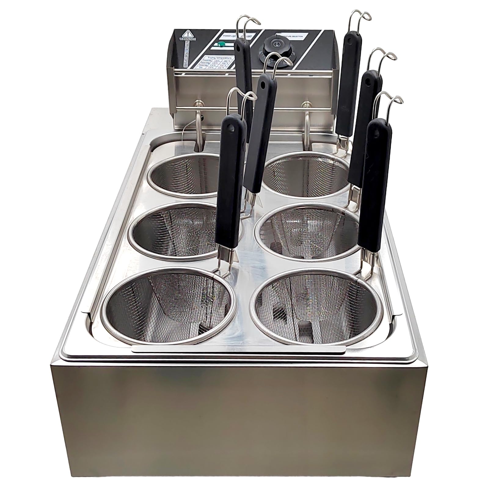 Commercial 6-Hole 1500W Electric Pasta Cooker - Stainless Steel Noodle Cooking Machine for Restaurants, Cafeterias & Food Stalls | Perfect for High-Volume Pasta Preparation in Italian Restaurants, Buffets and Catering Services