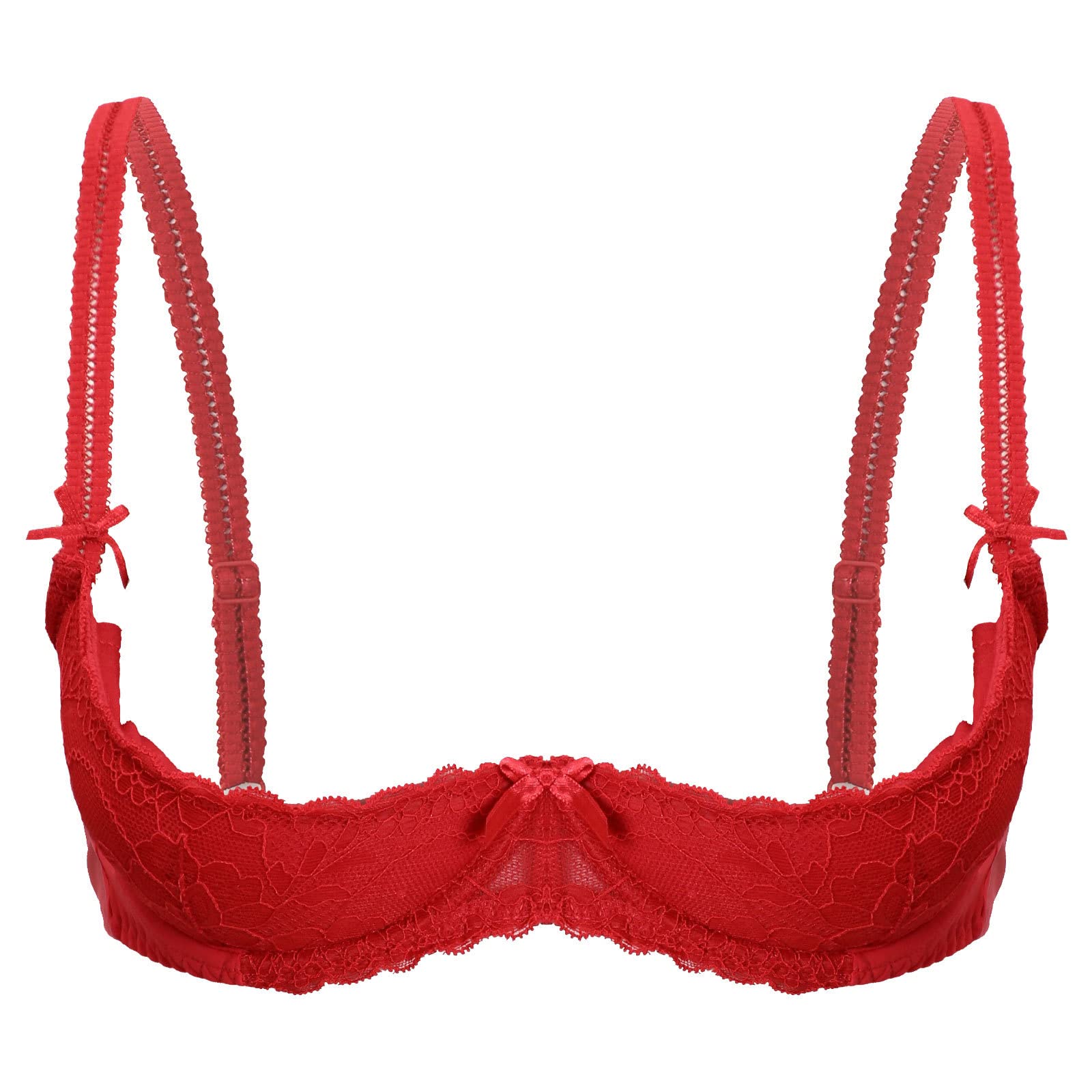 Mufeng Women's Push Up Lace Underwire Bra - 1/2 Cup Padded Lingerie with Sponge Support for Comfort & Lift | Perfect for Everyday Wear, Date Nights & Special Occasions