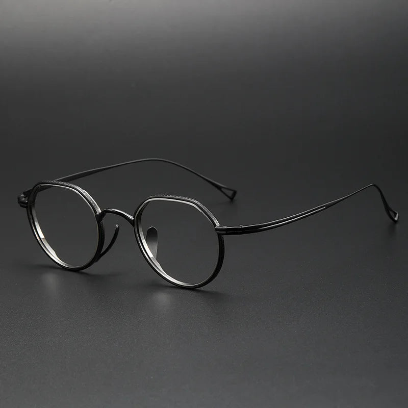 Aimee Unisex Full Rim Flat Top Oval Titanium Eyeglasses Frame 131231 - Lightweight & Durable for Work, Reading & Fashion