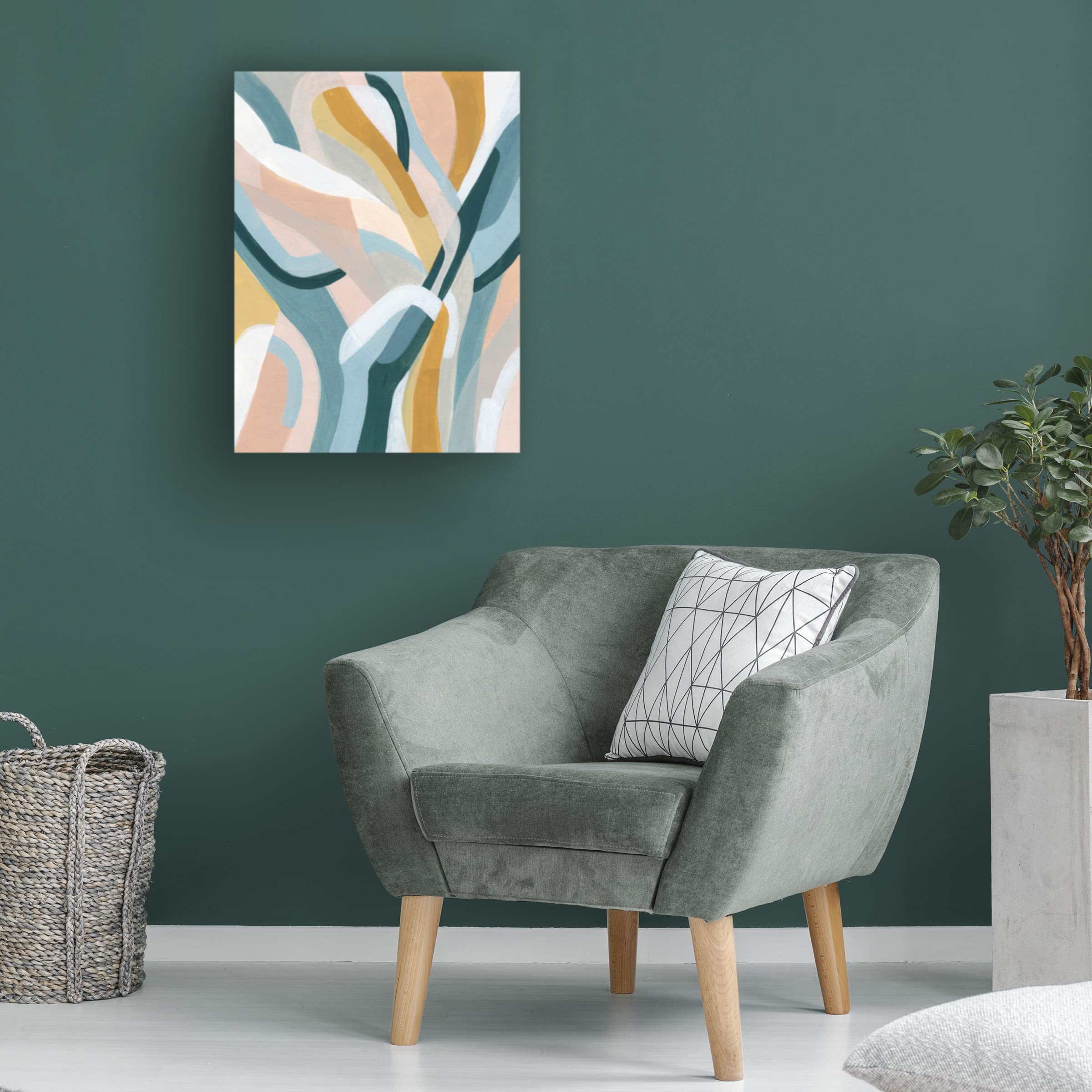 Trademark Fine Art 'Pastel Puzzle I' Canvas Wall Art Print by June Erica Vess - Modern Abstract Painting for Living Room, Bedroom & Office Decor