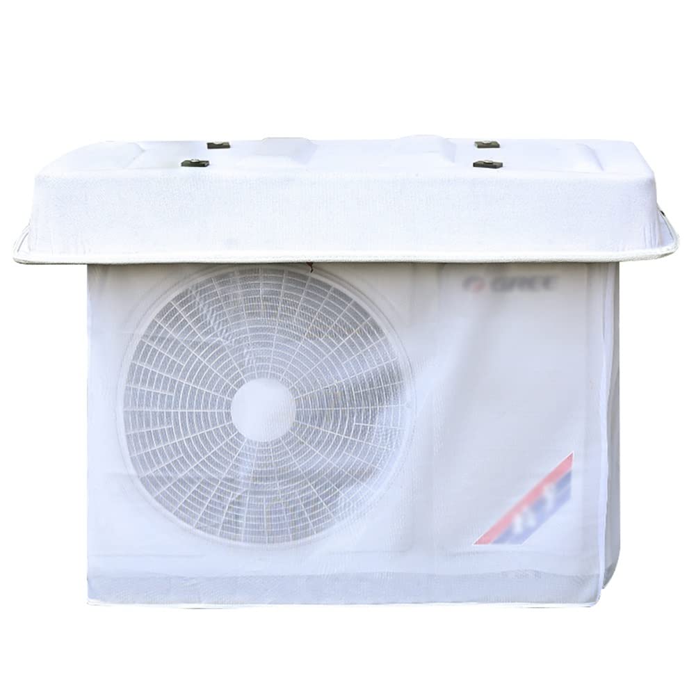 Heavy Duty PVC Outdoor Air Conditioner Cover - Weatherproof AC Unit Protector for 1/1.5/2/3 Ton Units (110x47cm, White) - Easy Installation, Durable Rain Cover for Home & Commercial Use - Perfect for Storm Protection & Winter Storage