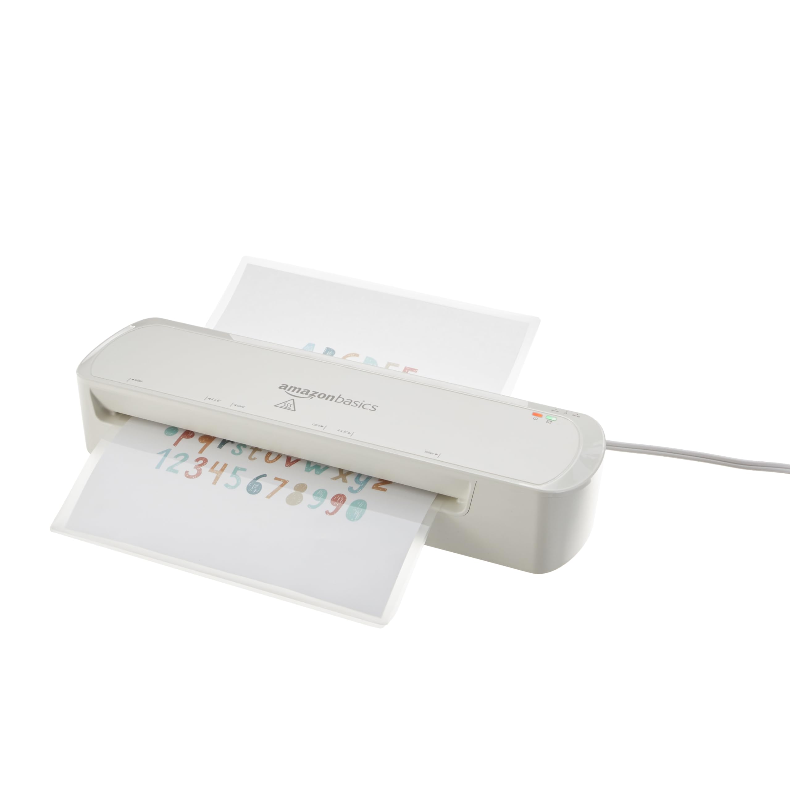 Amazon Basics 9-Inch Thermal Laminator Machine - White | Perfect for Home, Office & School Projects | Document Protection & DIY Crafts