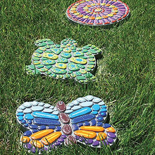DIY Butterfly Stepping Stone Kit - Paint Your Own Garden Decor for Kids & Adults - Outdoor Walkway, Garden Path, and Yard Decoration