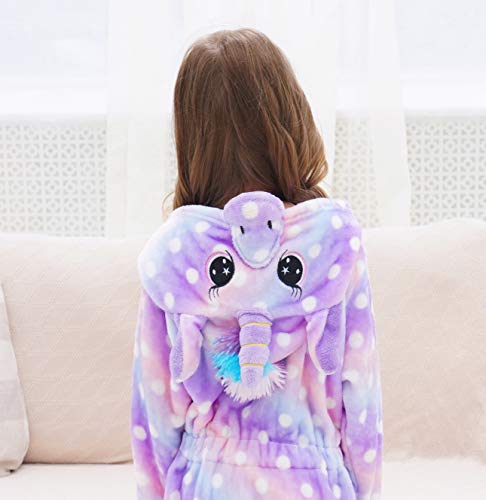 Soft & Cozy Unicorn Dots Bathrobe for Women & Girls - Plush Fleece Robe with Hood for Spa, Lounge & Relaxation at Home