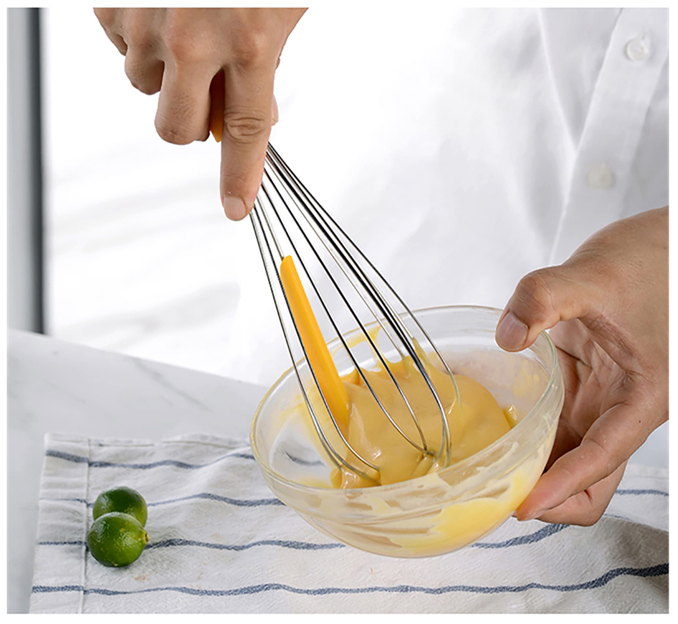 Heat Resistant & BPA Free Flexible Silicone Spatula Set - Mini Spatula, Pointed Spatula & Half Spreader for Baking, Cooking, Cake Decorating (Yellow, 9-Piece)