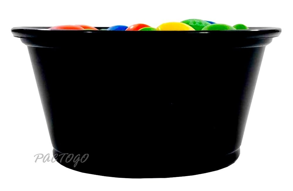 1250-Pack Empress 3.25 oz Black Disposable Plastic Souffle Cups with Lids - Perfect for Catering, Restaurants, and Food Storage