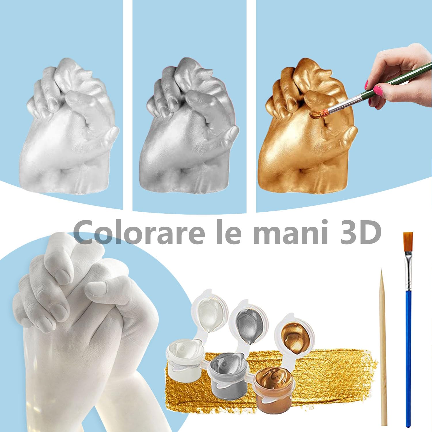 DIY Hand Casting Kit for Couples - Create Personalized Hand Molds with Chalk | Perfect Wedding, Anniversary & Christmas Gift for Women, Men, Parents (Mom/Dad) | Great for Home Decor, Romantic Keepsakes & Special Occasions