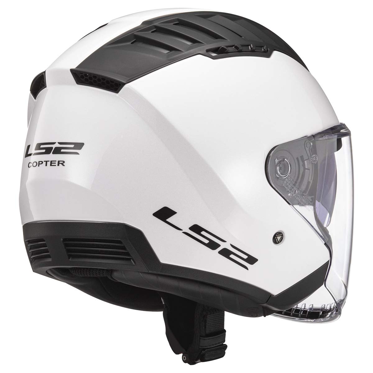 LS2 Helmets Copter Open Face Motorcycle Helmet - Gloss White (Small) - Lightweight & DOT Approved for Urban Commuting, Scooter Riding & Vintage Bike Enthusiasts
