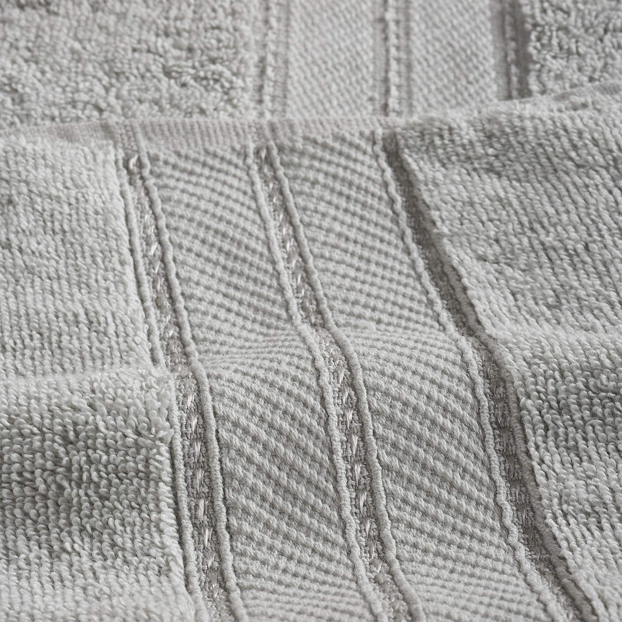 Premium 18-Piece 100% Combed Cotton Bath Towel Set - Super Absorbent & Quick Dry Luxury Towels (Bath, Hand, Washcloths) - 600 GSM Ultra Soft & Plush - Perfect for Spa, Bathroom & Guest Use - Modern Threads Spun Loft Collection - Gray