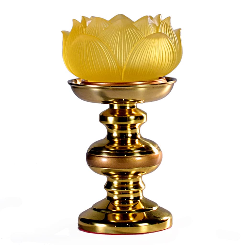 Vintage Glazed Lotus Candle Holder with Brass Base - Elegant Candelabra Candle Stand for Dining Table, Living Room, Kitchen Decor - Perfect for Romantic Dinners, Wedding Centerpieces & Home Ambiance Lighting (Color: A)