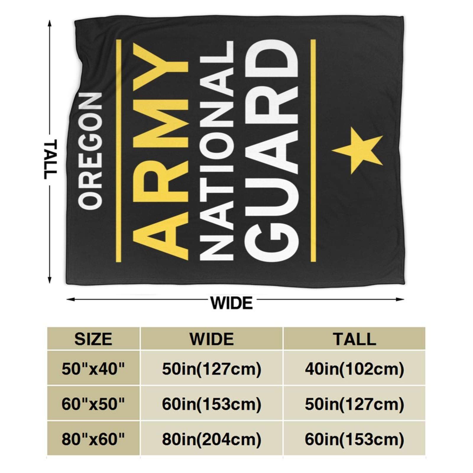 Oregon Army National Guard Throw Blanket - Ultra Soft Micro Fleece Blanket for Bed, Couch & Living Room - 50x40 Inches - Perfect for Movie Nights, Camping & Military Home Decor