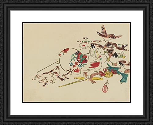Black Ornate Wood Frame with Double Matting