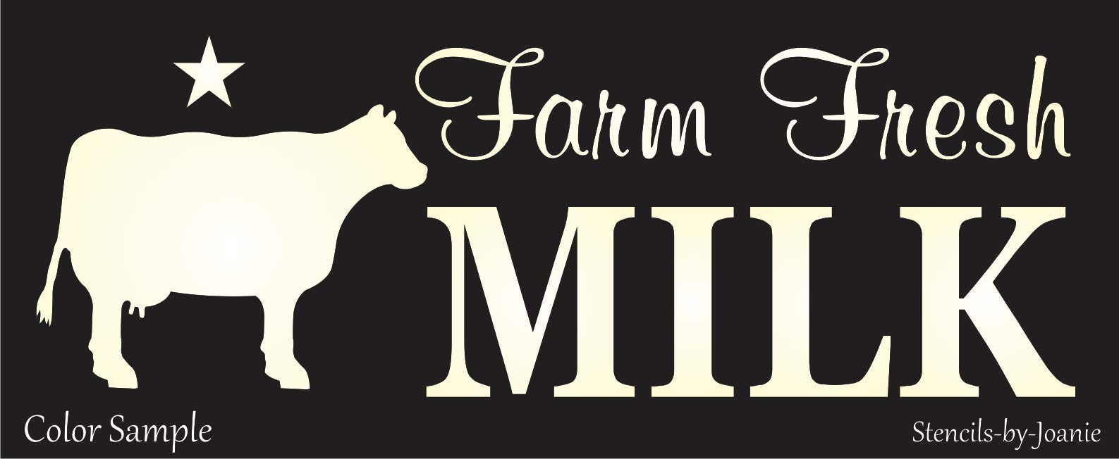 Farm Fresh Milk Dairy Cow Barn Star Country Kitchen Decor DIY Craft Signs - Rustic Farmhouse Wall Art for Kitchen, Dining Room, or Country Home Decor (WES1A)