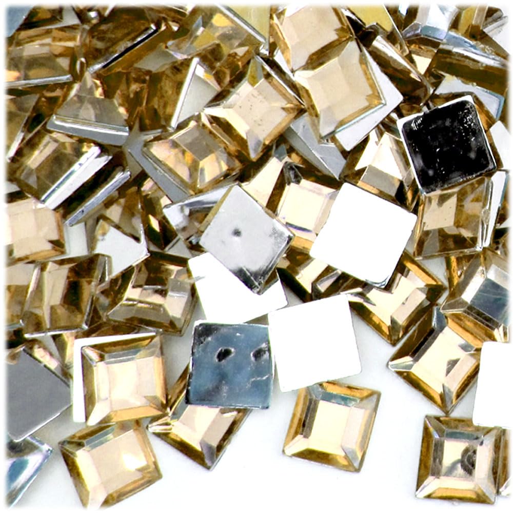 144pc 12mm Square Rhinestones Flatback in Fuchsia - DIY Craft Jewelry, Nail Art, Scrapbooking & Home Decor Accessories