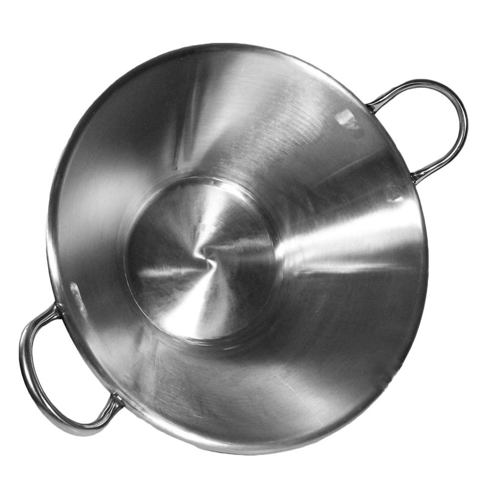 Thaweesuk Shop XXL 29-Inch Stainless Steel Carnitas Wok - Heavy Duty Commercial Wok Pan with 15-Inch Base, Perfect for Outdoor Cooking, Catering & Large Family Meals