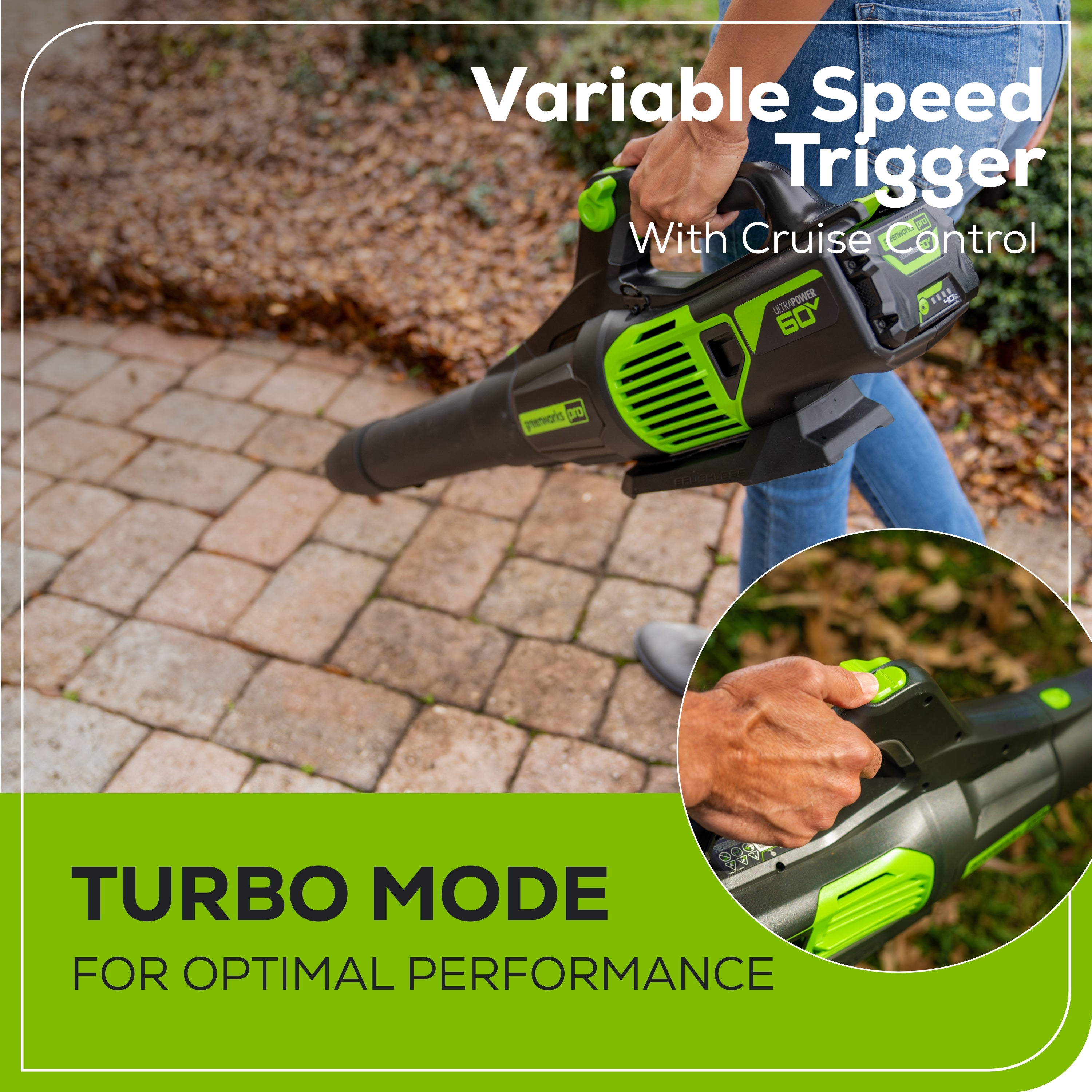 60V 610 CFM Cordless Battery Leaf Blower (Tool Only) - Powerful Yard Cleanup for Leaves, Grass Clippings & Debris - Perfect for Home Lawn, Garden & Driveway Maintenance
