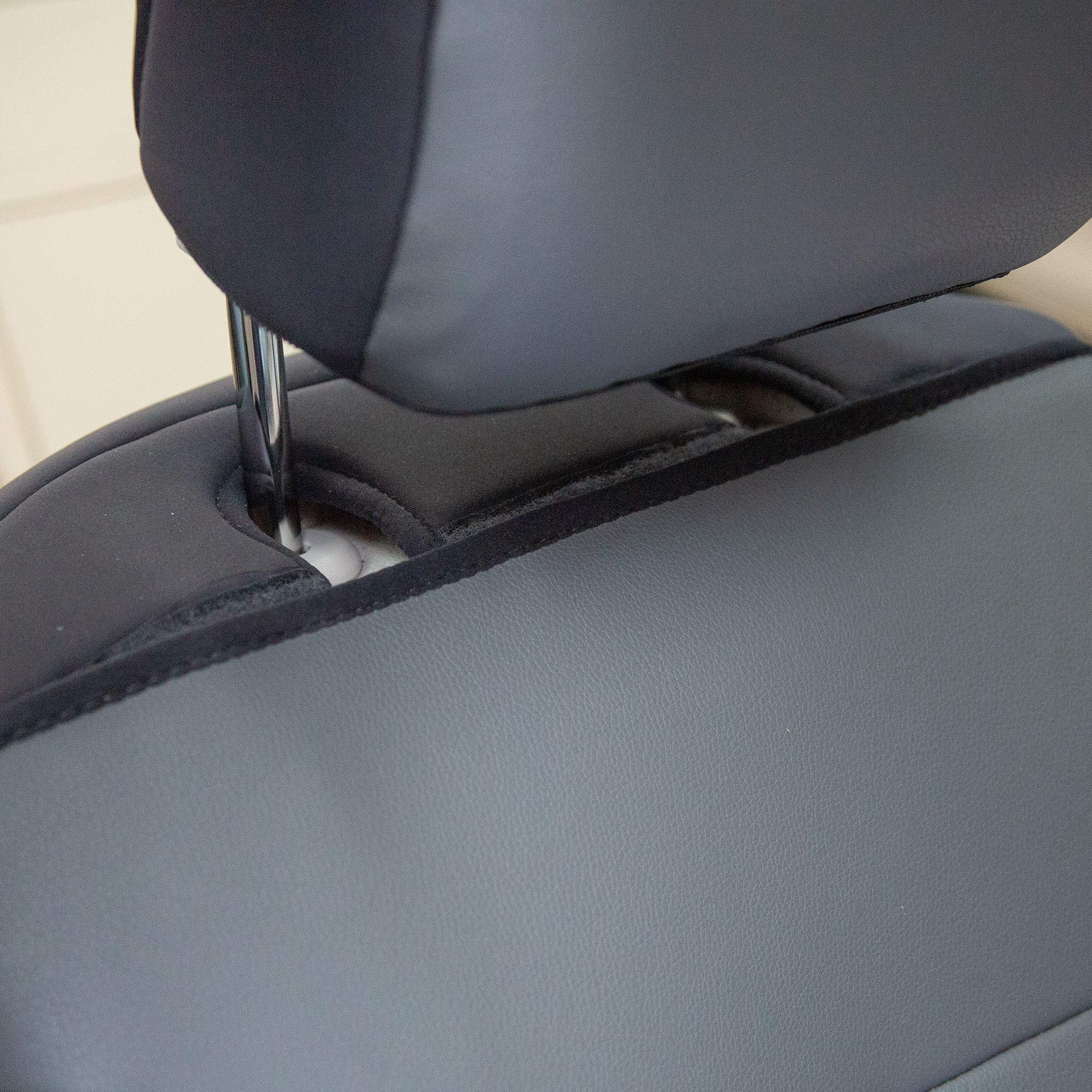 FH Group Universal Low Back Faux Leather Car Seat Covers - Gray/Red, Airbag Compatible, Removable Headrest for SUVs & Vehicles | Perfect for Commuting, Road Trips & Protecting Seats