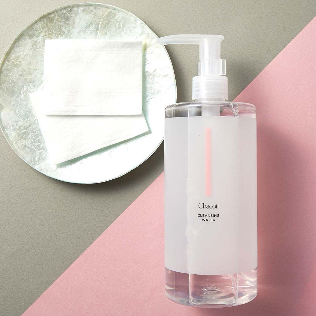 Chacott Cleansing Water 500ml - Multi Functional Makeup Remover & Facial Toner | Gentle Skincare for Daily Makeup Removal & Hydration