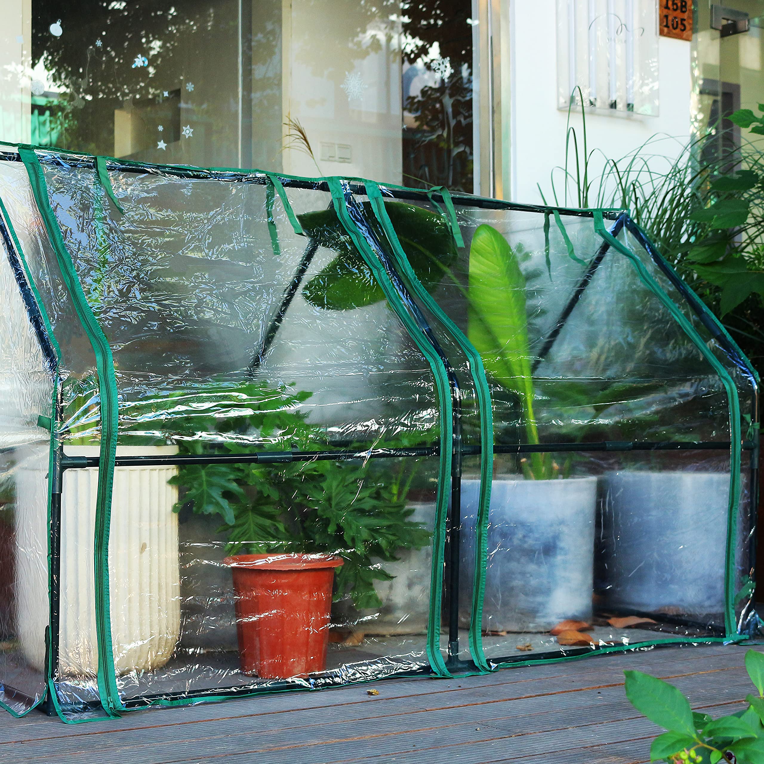 Gardzen Mini Greenhouse - Heavy Duty Portable Clear Tent for Indoor/Outdoor Plants (71.7”L x 36.2”W x 42.5”H) - Perfect for Seed Starting, Plant Protection & Winter Gardening