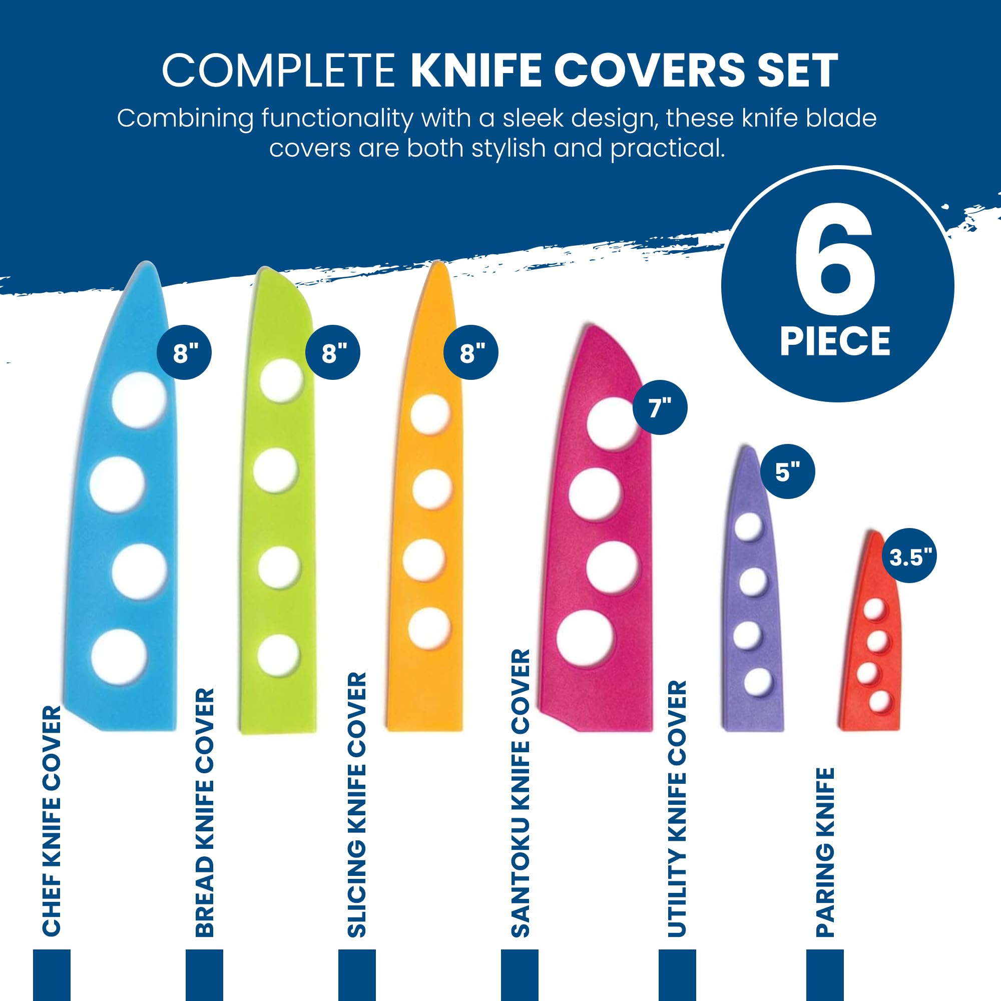 CHEF'S VISION Cosmos Knife Blade Covers - Premium Knife Guards for Kitchen Knives - Protective Knife Sheaths for Safe Storage - Durable Knife Sleeves for Chefs & Home Cooks - Perfect for Kitchen Organization & Knife Protection (Knives Not Included)